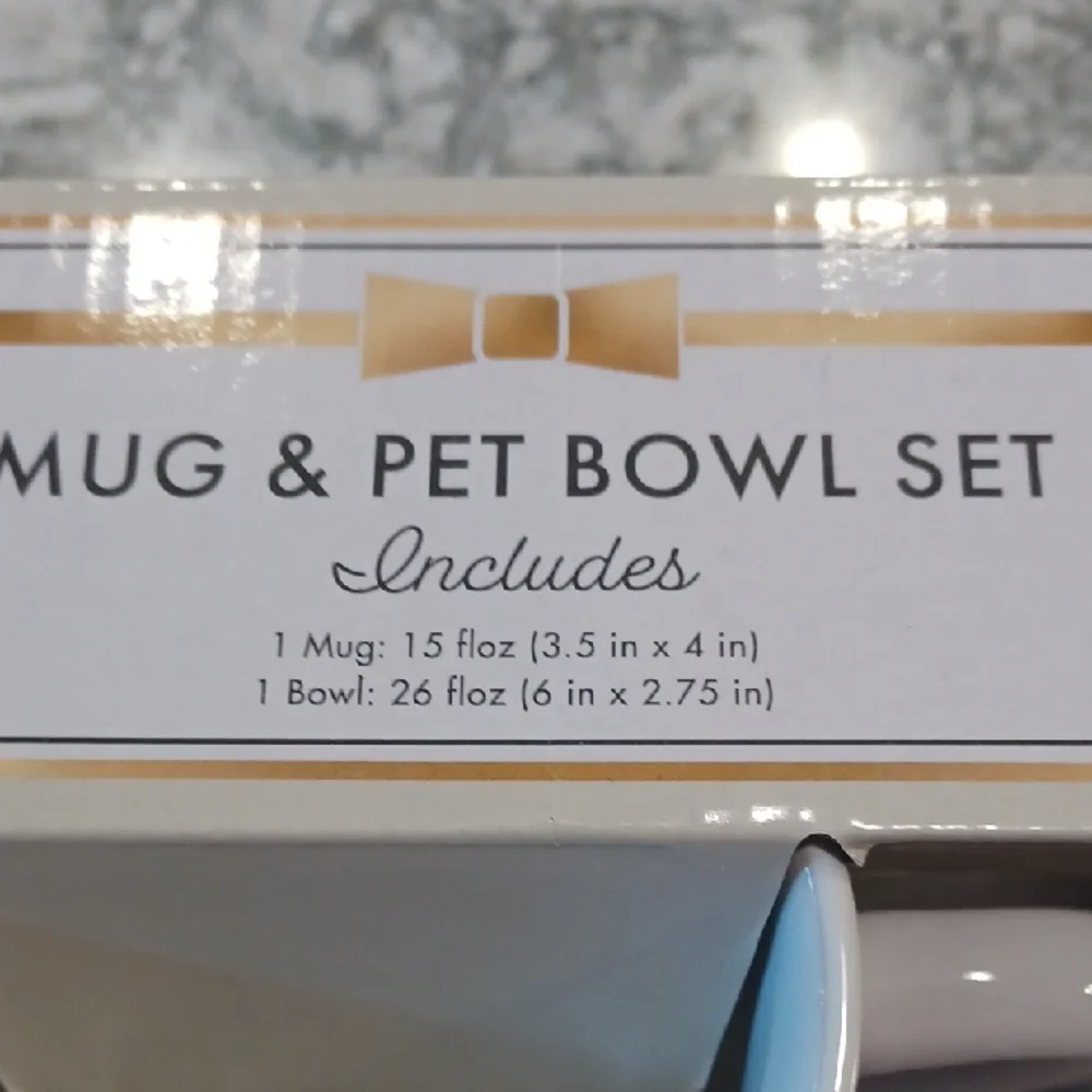 Elegant White Fur Mama Mug and Fur Baby Bowl Set